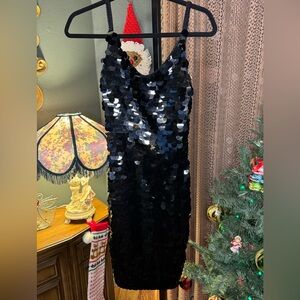 VTG Niteline Black Sequin Dress